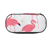 BNVSADC Cartoon Flamingo Pattern Printed Pencil Case Cute Pencil Bag Pen Pouch Large Stationery Organizer Makeup Bag for Teen Boys Girls School Students Office