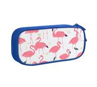 BNVSADC Cartoon Flamingo Pattern Printed Pencil Case Large Pen Bag Cute Pencil Box Pouch Office School Stationery Organizer for Girls Boys, Blue