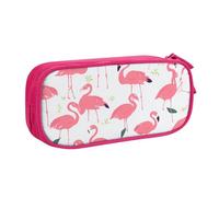 BNVSADC Cartoon Flamingo Pattern Printed Pencil Case Large Pen Bag Cute Pencil Box Pouch Office School Stationery Organizer for Girls Boys, Pink