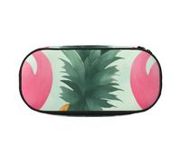 BNVSADC Cartoon Flamingo Pineapples Printed Pencil Case Cute Pencil Bag Pen Pouch Large Stationery Organizer Makeup Bag for Teen Boys Girls School Students Office