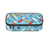 BNVSADC Cartoon Medicine Pattern Printed Pencil Case Cute Pencil Box Bag Pen Pouch Office School Stationery Organizer for School Travel Work