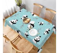 BNVSADC Cartoon Panda Bear Printed Rectangle Tablecloth 228x152 CM, Water Resistant Polyester Table Cloth Decorative Fabric Table Covers for Kitchen Dining Table Parties Camping