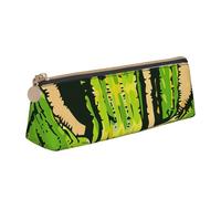 BNVSADC Cartoon Potted Plants Printed Triangle Pencil Case Leather Pencil Pouch Cute Stationery Pencil Pen Bag for School Office Travel