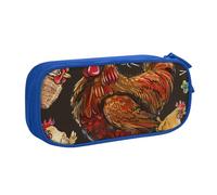 BNVSADC Chicken Print Printed Pencil Case Large Pen Bag Cute Pencil Box Pouch Office School Stationery Organizer for Girls Boys, Blue
