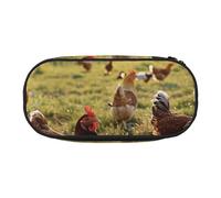 BNVSADC Chickens and Farm Printed Pencil Case Cute Pencil Bag Pen Pouch Large Stationery Organizer Makeup Bag for Teen Boys Girls School Students Office