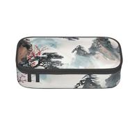BNVSADC Chinese Landscape Painting Printed Pencil Case Cute Pencil Box Bag Pen Pouch Office School Stationery Organizer for School Travel Work