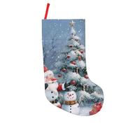 BNVSADC Christmas Santa Snowman Printed Xmas Tree Decor Christmas Stockings 18 inch Festive Supplies Holiday Party Decoration