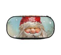 BNVSADC Christmas Traditional Gnome Printed Pencil Case Cute Pencil Bag Pen Pouch Large Stationery Organizer Makeup Bag for Teen Boys Girls School Students Office
