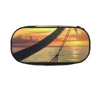 BNVSADC Coconut Beach Sunset Hammock Printed Pencil Case Cute Pencil Bag Pen Pouch Large Stationery Organizer Makeup Bag for Teen Boys Girls School Students Office