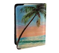 BNVSADC Coconut Palm Tree Sandy Beach 1 Printed Passport Holder Travel PU Leather Passport Cover Case Organiser for Men Women, 6.5 inch