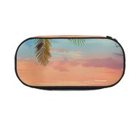 BNVSADC Coconut Palm Tree Sandy Beach 1 Printed Pencil Case Cute Pencil Bag Pen Pouch Large Stationery Organizer Makeup Bag for Teen Boys Girls School Students Office