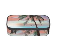 BNVSADC Coconut Palm Tree Sandy Beach Printed Pencil Case Cute Pencil Box Bag Pen Pouch Office School Stationery Organizer for School Travel Work