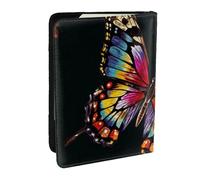 BNVSADC Colorful Butterfly Printed Passport Holder Travel PU Leather Passport Cover Case Organiser for Men Women, 6.5 inch