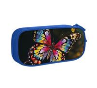 BNVSADC Colorful Butterfly Printed Pencil Case Large Pen Bag Cute Pencil Box Pouch Office School Stationery Organizer for Girls Boys, Blue