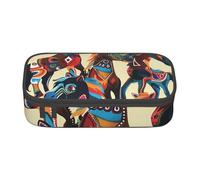 BNVSADC Colorful Cartoon Horse Printed Pencil Case Cute Pencil Box Bag Pen Pouch Office School Stationery Organizer for School Travel Work