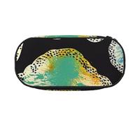 BNVSADC Colorful Dog Paw Print Black Printed Pencil Case Cute Pencil Bag Pen Pouch Large Stationery Organizer Makeup Bag for Teen Boys Girls School Students Office