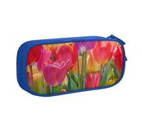 BNVSADC Colorful Flowers Printed Pencil Case Large Pen Bag Cute Pencil Box Pouch Office School Stationery Organizer for Girls Boys, Blue