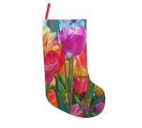 BNVSADC Colorful Flowers Printed Xmas Tree Decor Christmas Stockings 18 inch Festive Supplies Holiday Party Decoration