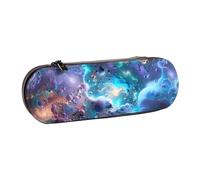 BNVSADC Colorful Graphics Universe Space Printed Leather Pencil Pen Case & Makeup Bag - Stylish Hard Shell Pencil Bag Stationery Organizer Pouch for School Office Travel
