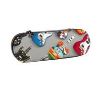 BNVSADC Colorful Guitars 1 Printed Leather Pencil Pen Case & Makeup Bag - Stylish Hard Shell Pencil Bag Stationery Organizer Pouch for School Office Travel