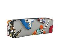BNVSADC Colorful Guitars 1 Printed Pencil Case Leather Pencil Pouch Cute Stationery Pencil Pen Bag with Zipper for School Office Travel