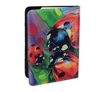 BNVSADC Colorful Ladybird Printed Passport Holder Travel PU Leather Passport Cover Case Organiser for Men Women, 6.5 inch