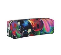 BNVSADC Colorful Ladybird Printed Pencil Case Leather Pencil Pouch Cute Stationery Pencil Pen Bag with Zipper for School Office Travel