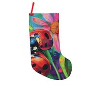 BNVSADC Colorful Ladybird Printed Xmas Tree Decor Christmas Stockings 18 inch Festive Supplies Holiday Party Decoration