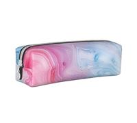 BNVSADC Colorful Marble Pastel Pink Blue Purple Printed Pencil Case Leather Pencil Pouch Cute Stationery Pencil Pen Bag with Zipper for School Office Travel
