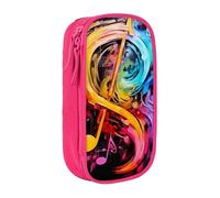 BNVSADC Colorful Music Notes Printed Pencil Case for Girls Boys, Large Capacity Pencil Pouch Cute Pencil Box Adult Makeup Bag with 2 Compartments, Pink
