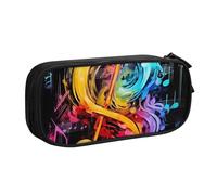 BNVSADC Colorful Music Notes Printed Pencil Case Large Pen Bag Cute Pencil Box Pouch Office School Stationery Organizer for Girls Boys, Black