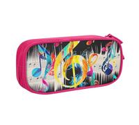BNVSADC Colorful Musical Note Printed Pencil Case Large Pen Bag Cute Pencil Box Pouch Office School Stationery Organizer for Girls Boys, Pink