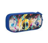BNVSADC Colorful Musical Note Printed Pencil Case Large Pen Bag Cute Pencil Box Pouch Office School Stationery Organizer for Girls Boys, Blue