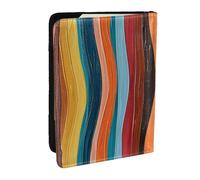 BNVSADC Colorful Stripes Printed Passport Holder Travel PU Leather Passport Cover Case Organiser for Men Women, 6.5 inch
