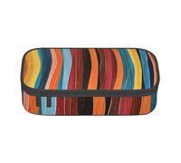 BNVSADC Colorful Stripes Printed Pencil Case Cute Pencil Box Bag Pen Pouch Office School Stationery Organizer for School Travel Work