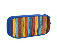 BNVSADC Colorful Stripes Printed Pencil Case Large Pen Bag Cute Pencil Box Pouch Office School Stationery Organizer for Girls Boys, Blue