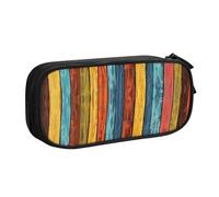 BNVSADC Colorful Stripes Printed Pencil Case Large Pen Bag Cute Pencil Box Pouch Office School Stationery Organizer for Girls Boys, Black