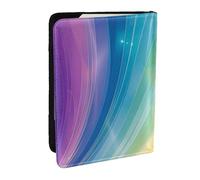 BNVSADC Colorful Stripes Rainbow Printed Passport Holder Travel PU Leather Passport Cover Case Organiser for Men Women, 6.5 inch