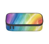 BNVSADC Colorful Stripes Rainbow Printed Pencil Case Cute Pencil Box Bag Pen Pouch Office School Stationery Organizer for School Travel Work