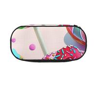 BNVSADC Colorful Sweet Lollipop Cupcake Donut Printed Pencil Case Cute Pencil Bag Pen Pouch Large Stationery Organizer Makeup Bag for Teen Boys Girls School Students Office