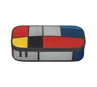 BNVSADC Composition in Red Yellow Blue and Black Printed Pencil Case Cute Pencil Box Bag Pen Pouch Office School Stationery Organizer for School Travel Work