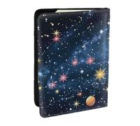BNVSADC Constellation Star Clusters Galaxies Printed Passport Holder Travel PU Leather Passport Cover Case Organiser for Men Women, 6.5 inch