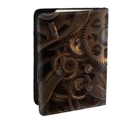 BNVSADC Cool Steampunk Gears Printed Passport Holder Travel PU Leather Passport Cover Case Organiser for Men Women, 6.5 inch