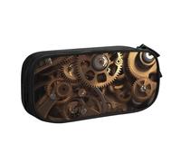 BNVSADC Cool Steampunk Gears Printed Pencil Case Large Pen Bag Cute Pencil Box Pouch Office School Stationery Organizer for Girls Boys, Black