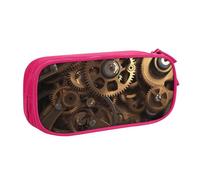 BNVSADC Cool Steampunk Gears Printed Pencil Case Large Pen Bag Cute Pencil Box Pouch Office School Stationery Organizer for Girls Boys, Pink
