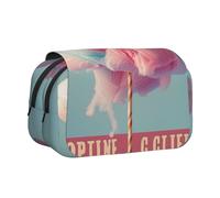 BNVSADC Cotton Candy Printed Print Flip Top Double Layer Pencil Case - Large Capacity School Supplies Organizer for Students, Kids, Teens, Artists, Travel & Office Use