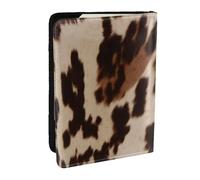 BNVSADC Cow Fur Print Printed Passport Holder Travel PU Leather Passport Cover Case Organiser for Men Women, 6.5 inch