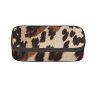BNVSADC Cow Fur Print Printed Pencil Case Cute Pencil Box Bag Pen Pouch Office School Stationery Organizer for School Travel Work