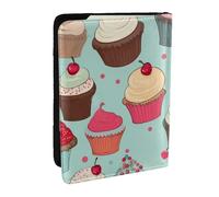 BNVSADC Cupcake Pattern Printed Passport Holder Travel PU Leather Passport Cover Case Organiser for Men Women, 6.5 inch