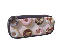 BNVSADC Cupcakes Donuts Muffins Sugar Printed Leather Pencil Pen Case & Makeup Bag - Stylish Pencil Bag Stationery Organizer Pouch for School Office Travel